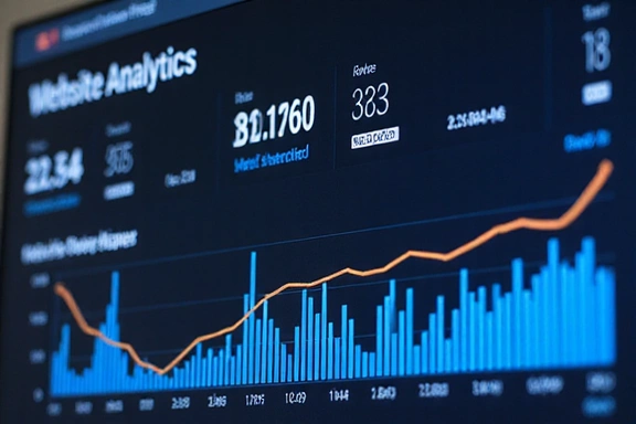 Grafico di analisi dei dati su schermo, simbolo di miglioramento delle prestazioni del sito