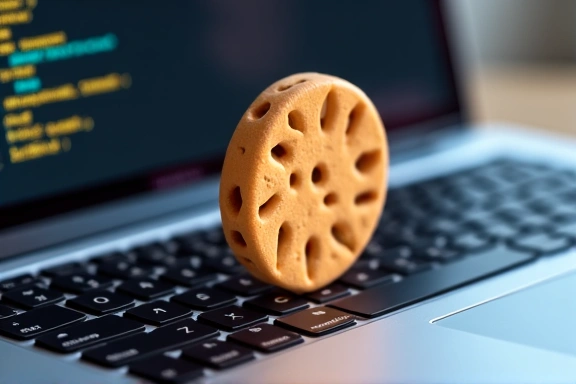 Illustrazione di un cookie digitale su un computer