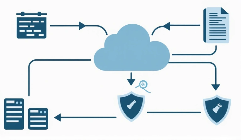 Illustrazione di condivisione dati sicura e controllata