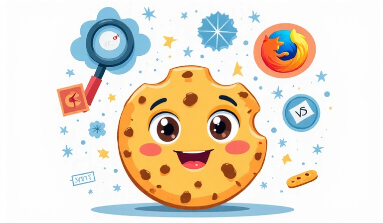 Illustrazione di un biscotto (cookie) e simboli di tracciamento