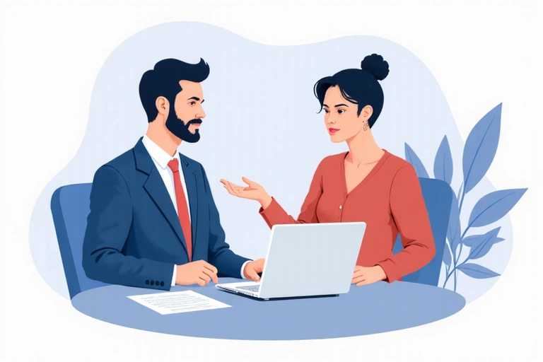 Immagine astratta di una persona in consulenza con un professionista