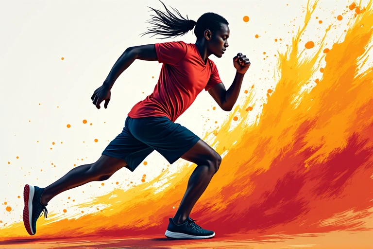 Immagine dinamica che rappresenta energia e performance atletica