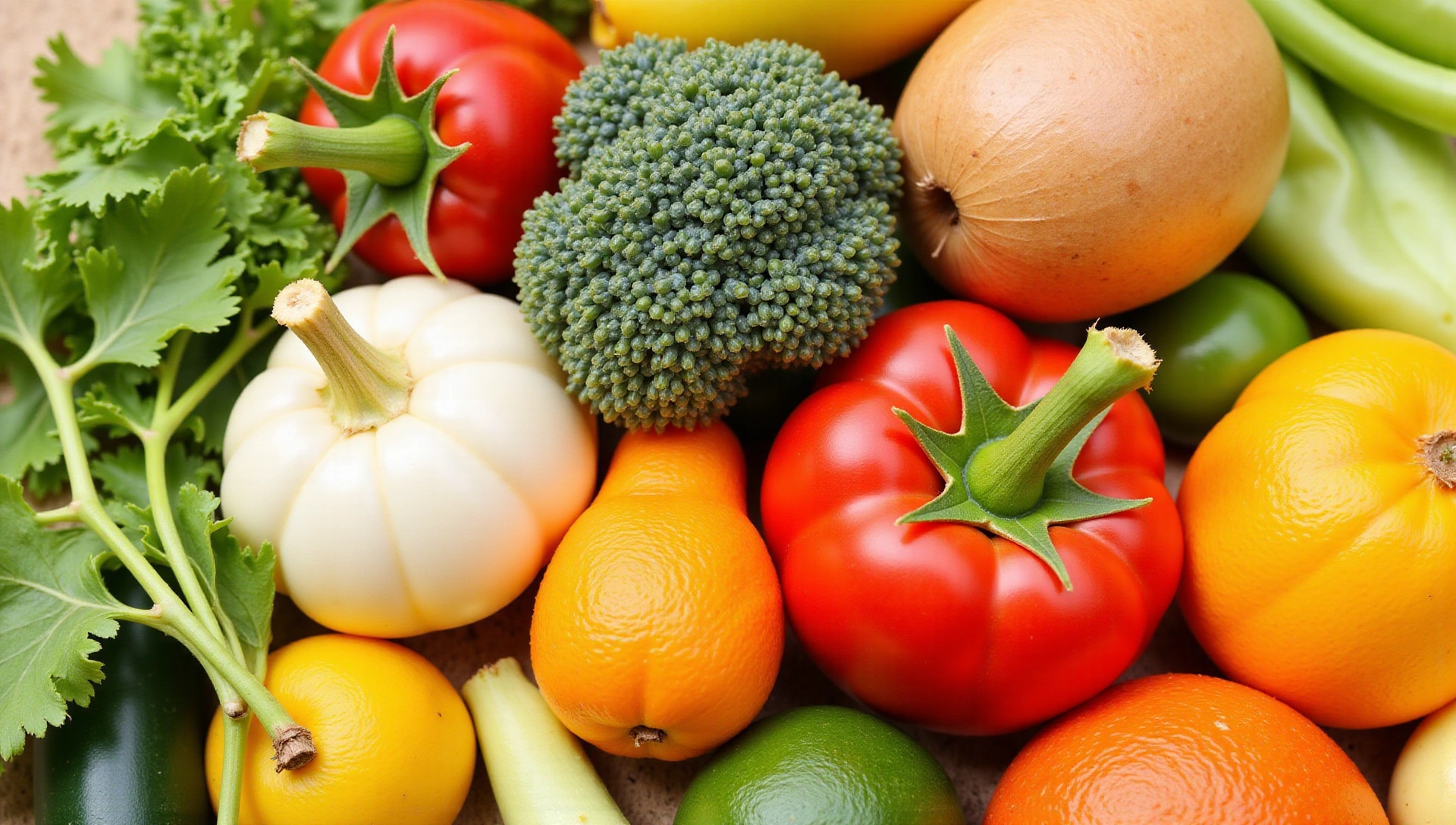 Vista astratta di ingredienti sani e colori vibranti