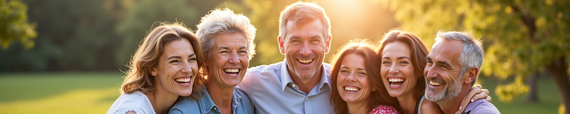 Persone felici e sane che sorridono